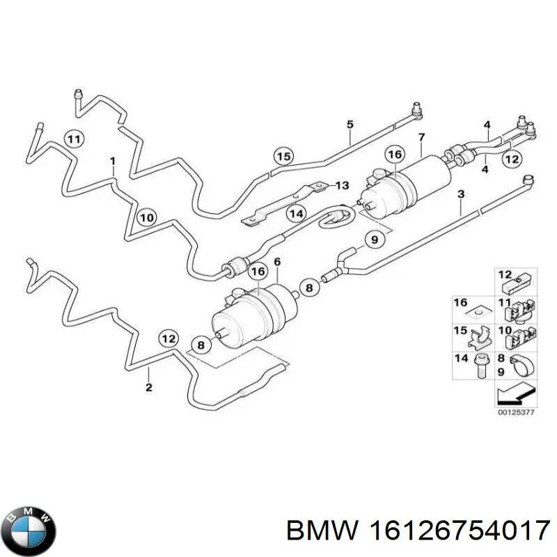 Топливный фильтр 16126754017 BMW