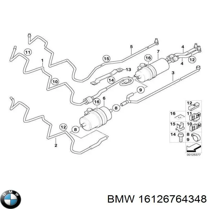 Купить 16126764348 BMW Фильтр-отстойник топлива грубой очистки