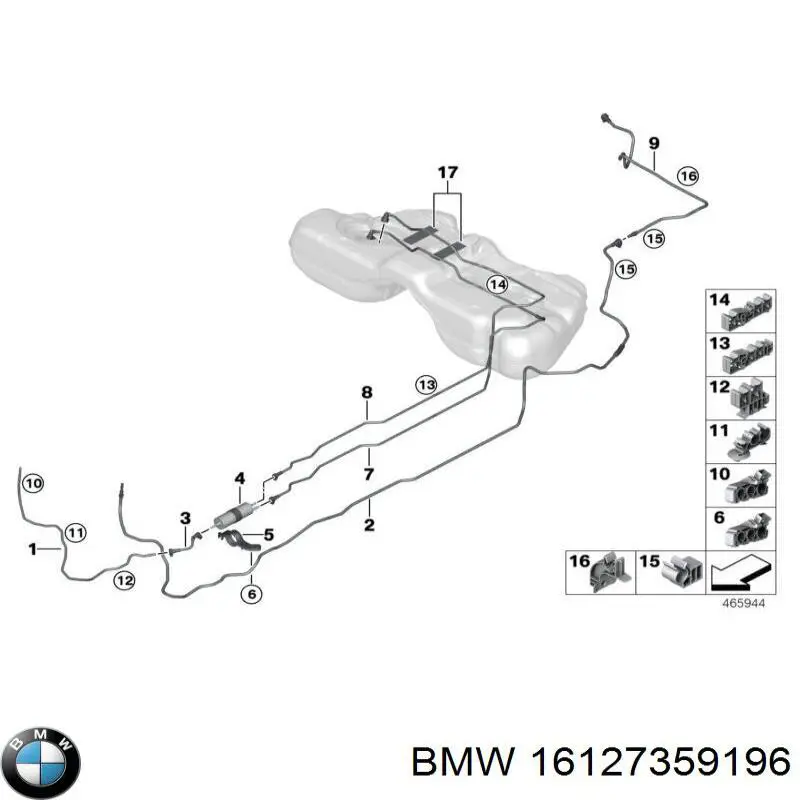 Пистон (клип) крепления подкрылка переднего крыла 16127359196 BMW