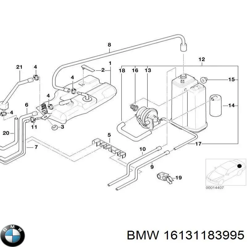 Купить 16131183995 BMW Шланг тормозной задний правый