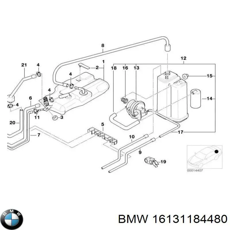 Купить 16131184480 BMW Водяной бачок системы охлаждения