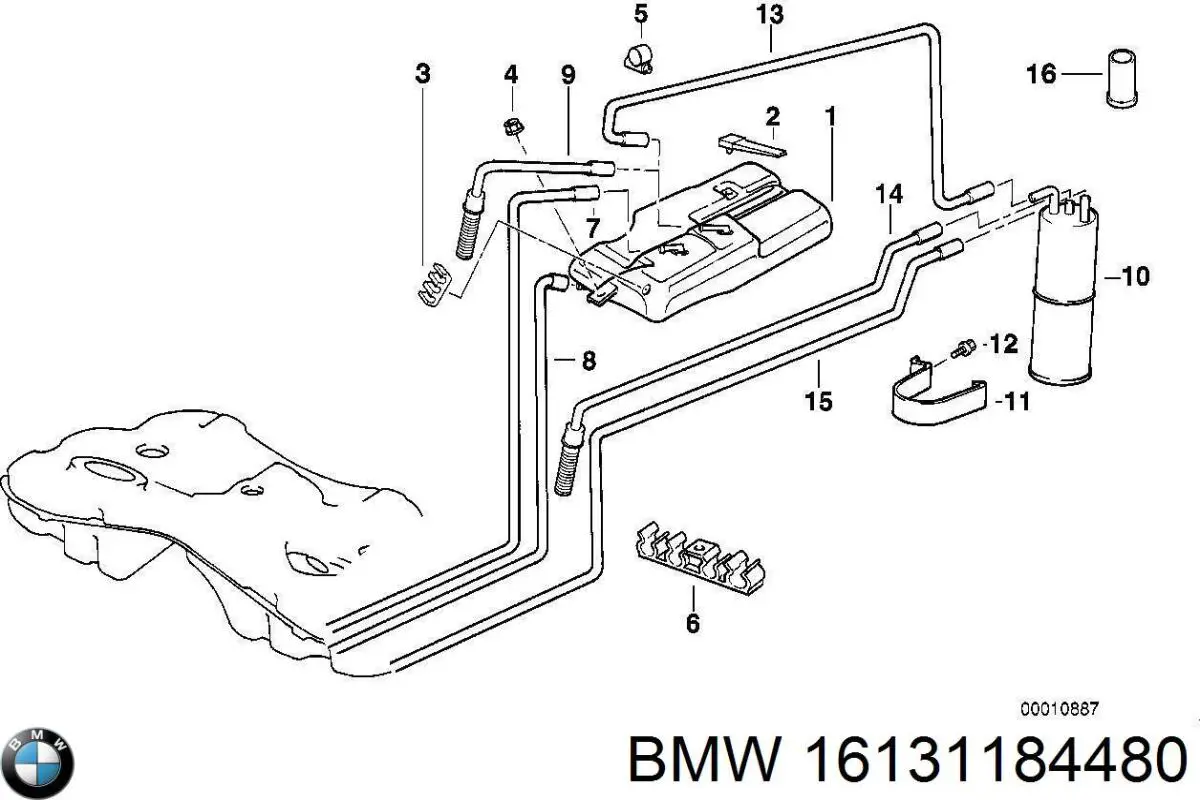 Бачок системы охлаждения двигателя расширительный BMW 16131184480 цена, от 408.79 USD