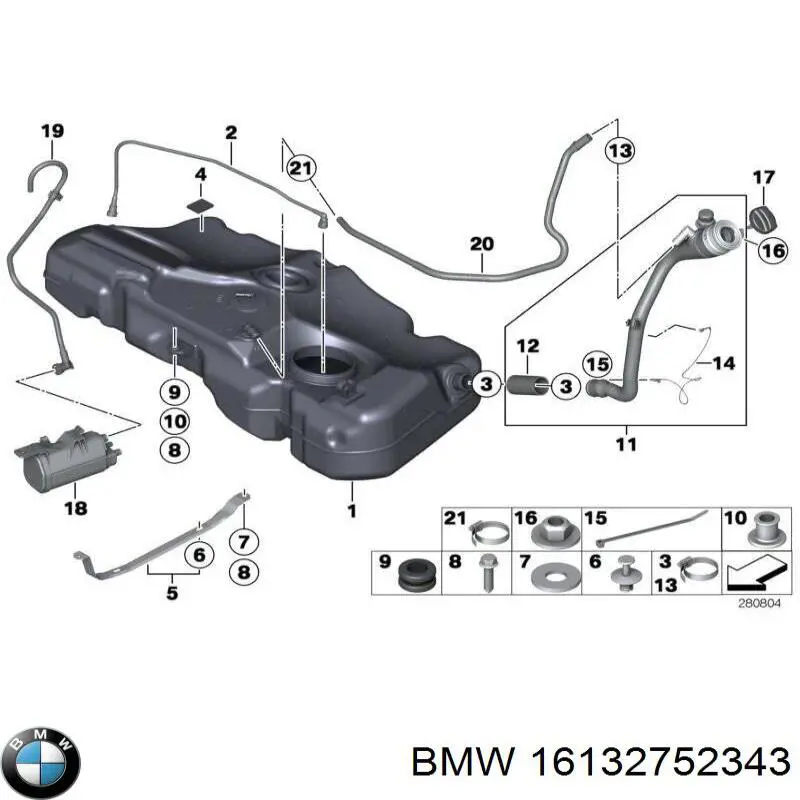 Топливный фильтр 16132752343 BMW