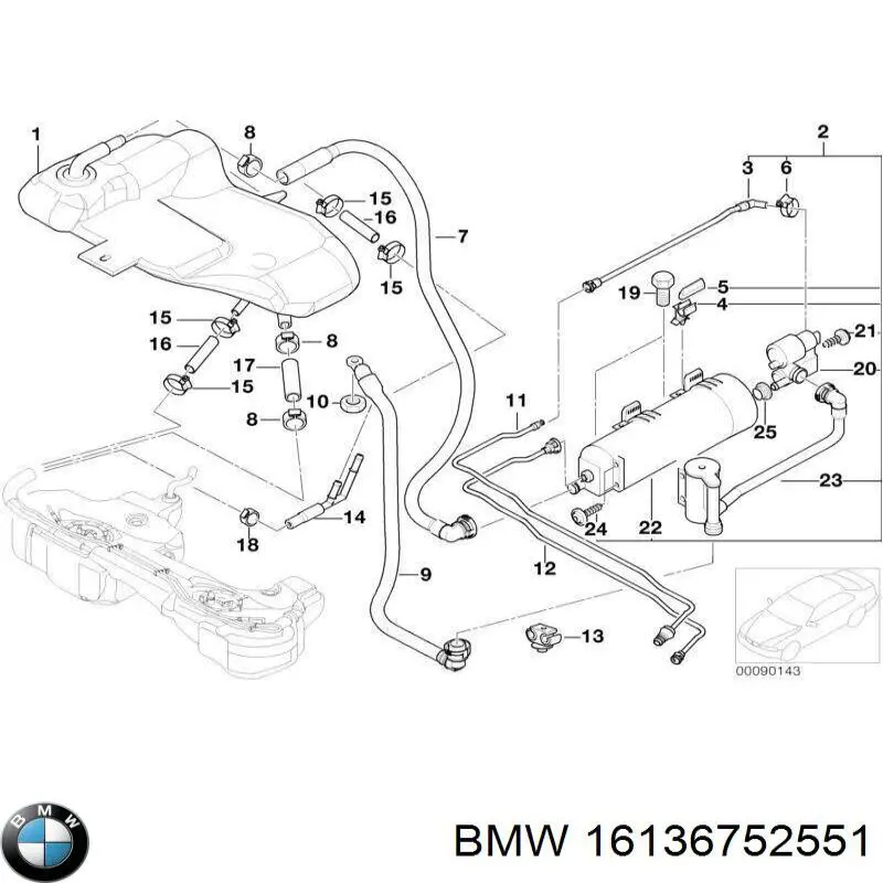 Насос диагностики течи в баке на BMW 7 (F01, F02, F03, F04) купить.