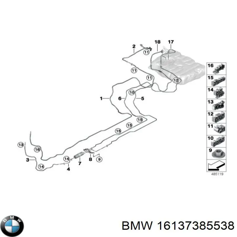 Трубка топливная, комплект BMW 16137385538 цена, от 84.48 USD