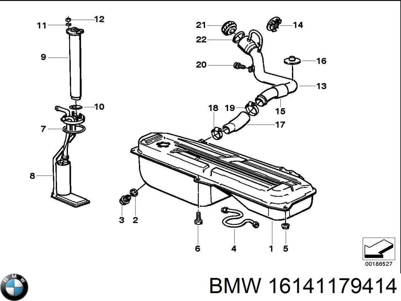Топливный насос электрический погружной BMW 16141179414