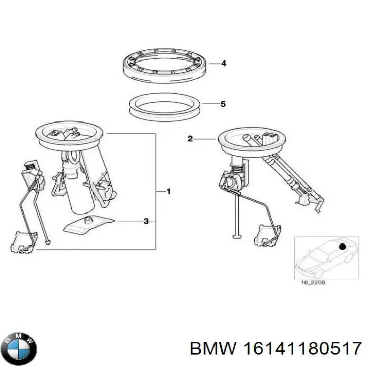 Датчик уровня топлива в бензобаке BMW 16141180517 цена, от 10.14 USD