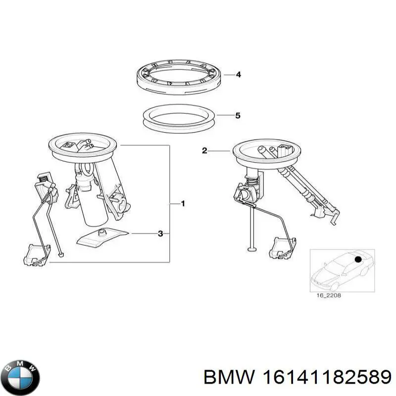 Датчик уровня топлива в баке левый BMW 16141182589 цена, от 259.33 USD