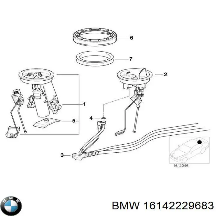 16142229683 BMW датчик уровня топлива в баке