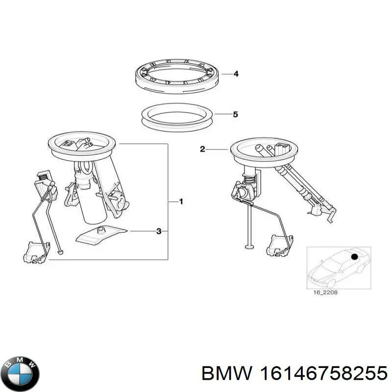 16146758255 BMW датчик уровня топлива в баке левый