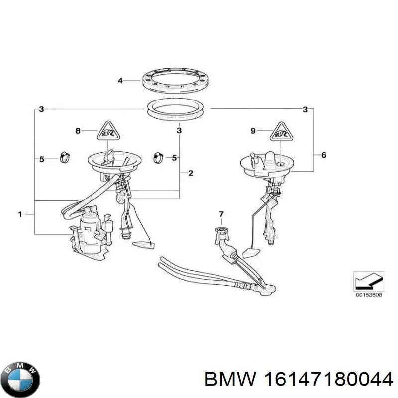 Датчик уровня топлива в баке правый BMW 16147180044