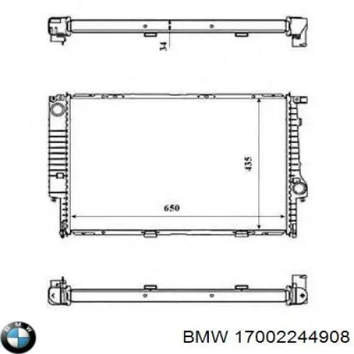 Радиатор охлаждения двигателя BMW 17002244908 цена, от 629.81 USD