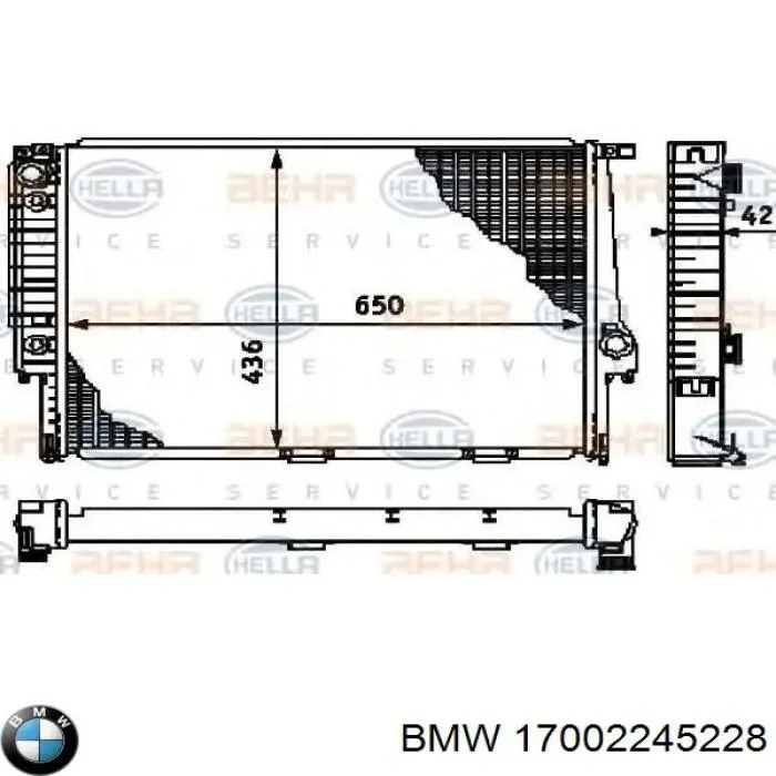 Купить 17002245228 BMW Радиатор водяной