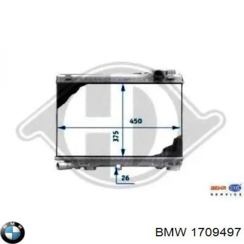 Радиатор 1709497 BMW