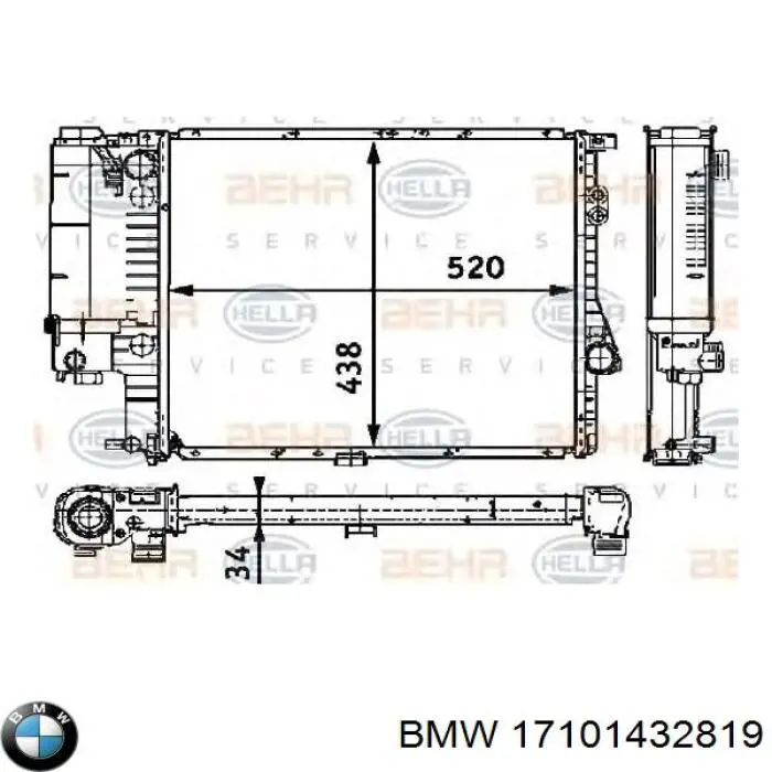17101432819 BMW радиатор