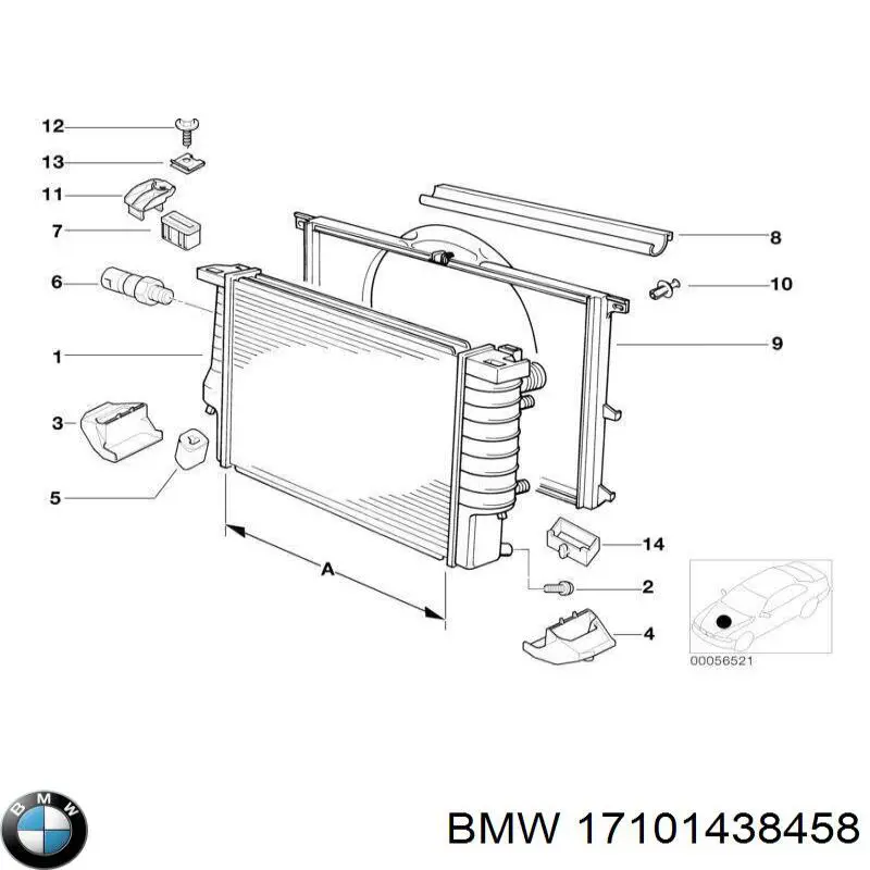 Диффузор радиатора 17101438458 BMW