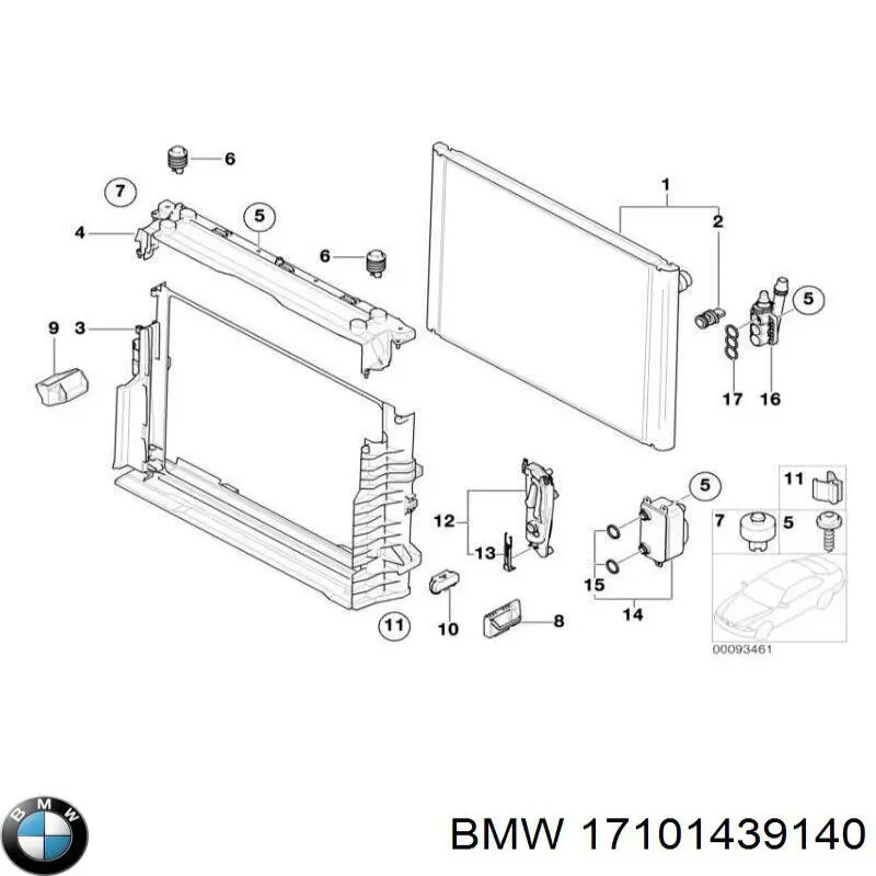 Прокладка радиатора масляного BMW 17101439140