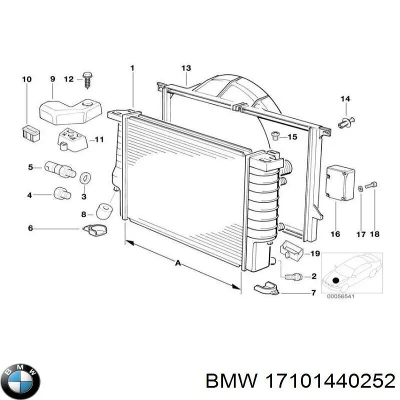 17111723116 BMW диффузор радиатора охлаждения