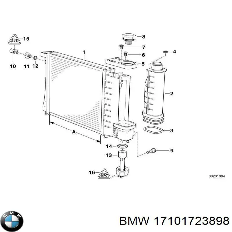 Радиатор 17101723898 BMW