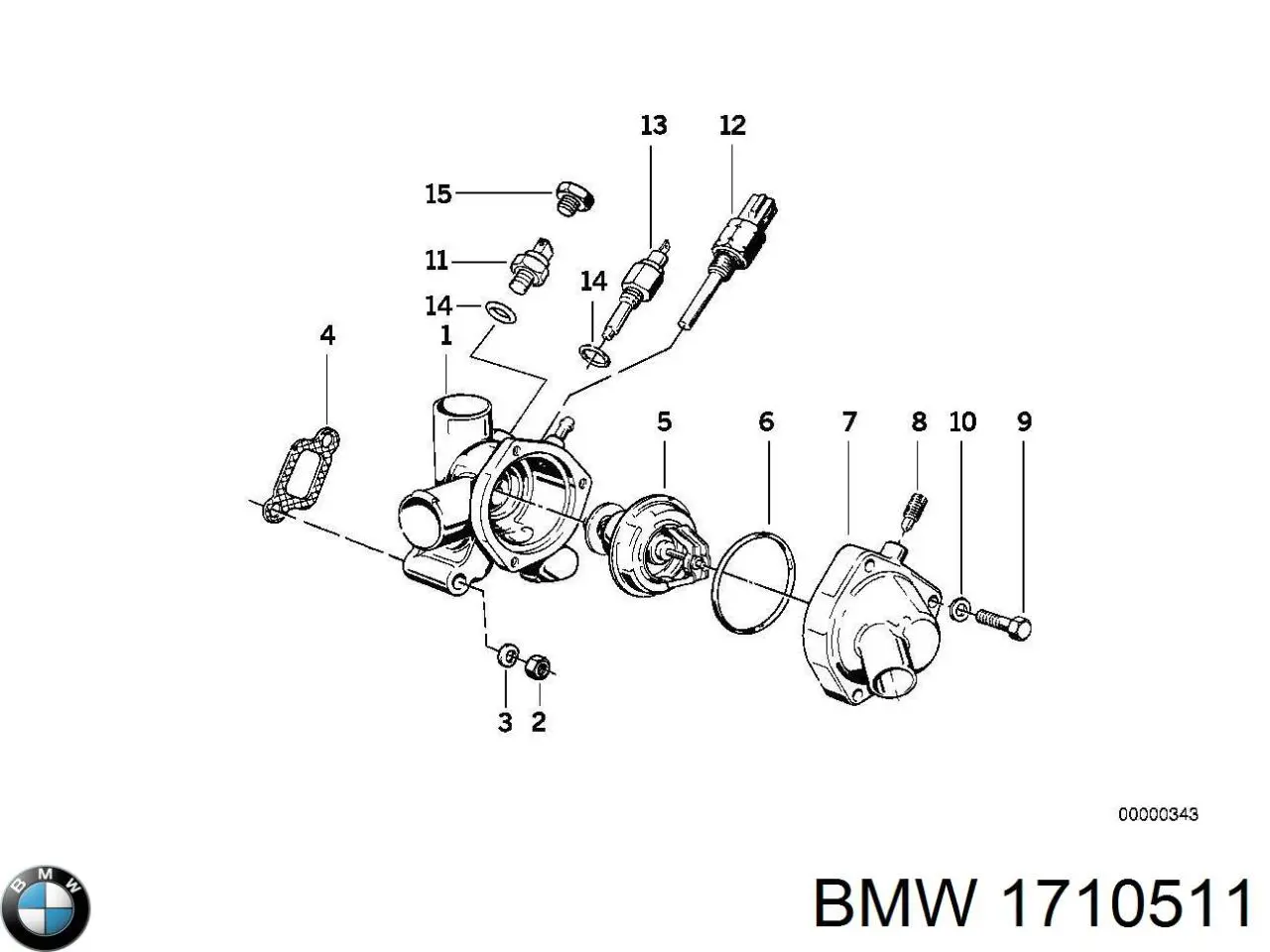 Купить 1710511 BMW Термодатчик охлаждающей жидкости