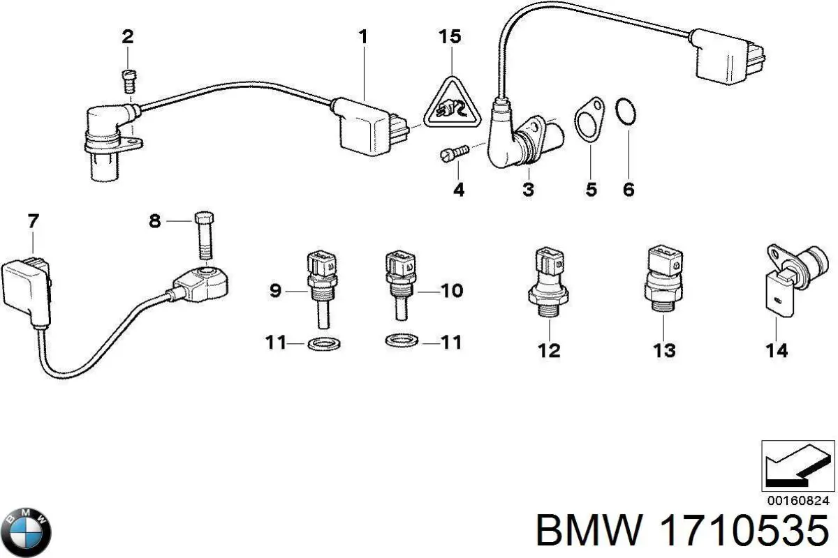 Датчик температуры охлаждающей жидкости 1710535 BMW