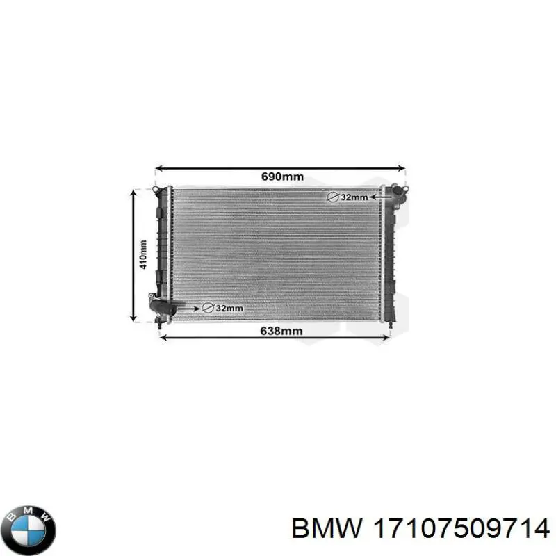 Радиатор охлаждения двигателя BMW 17107509714 цена, от 82.26 USD
