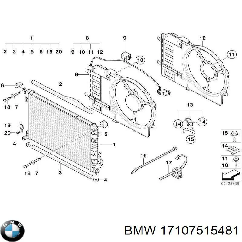 17107515481 BMW Рамка вентилятора
