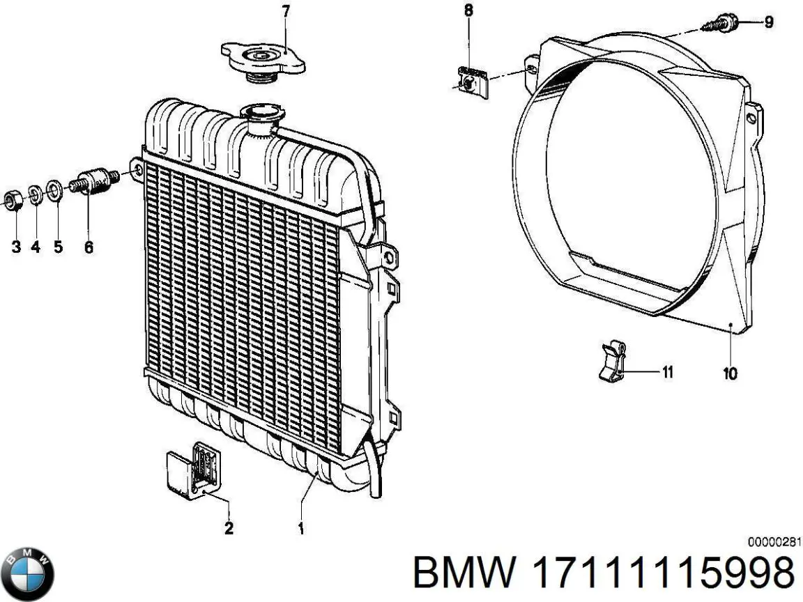 17111115998 BMW радиатор