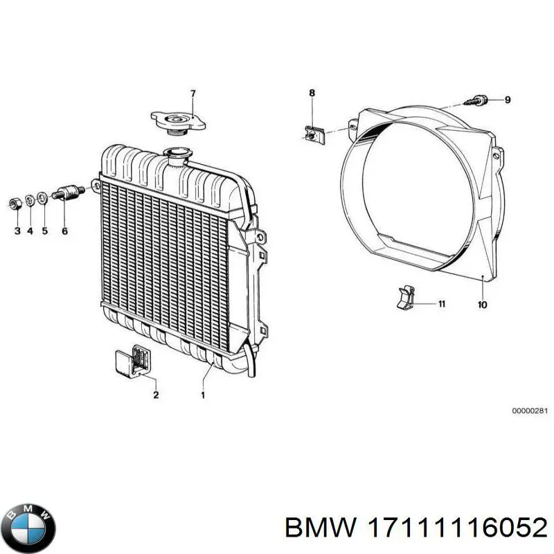 Радиатор охлаждения двигателя BMW 17111115998 цена, от 841.07 USD