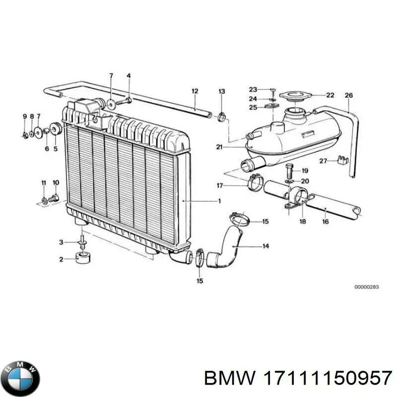Радиатор охлаждения двигателя BMW 17111150957 цена, от 682.66 USD