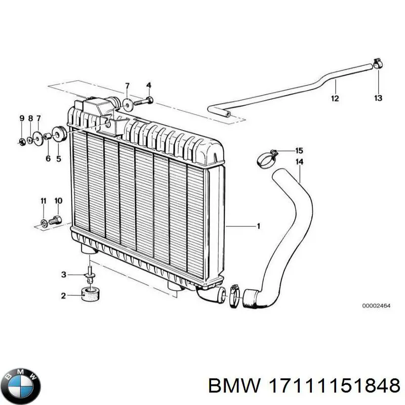 Радиатор охлаждения двигателя BMW 17111151848 цена, от 609.65 USD