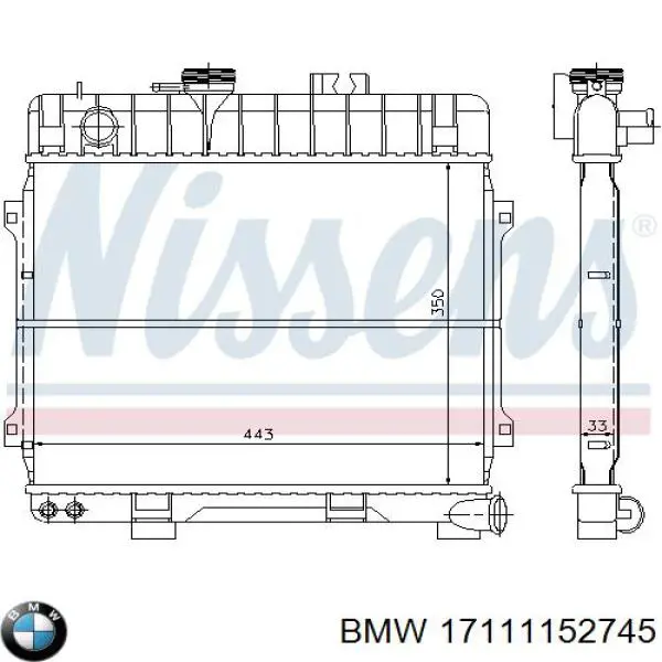 17111152874 BMW радиатор