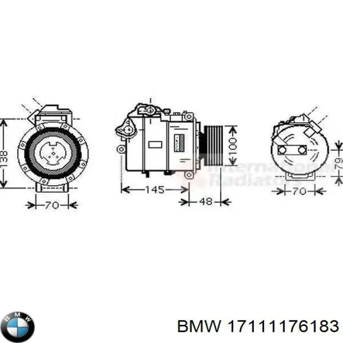 Радиатор 17111176183 BMW