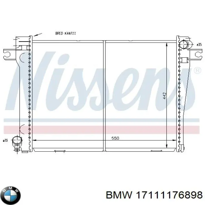 Радиатор охлаждения двигателя BMW 17111468074 цена, от 188.89 USD