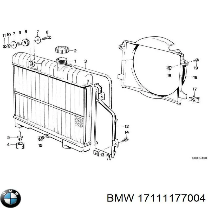 17111177004 BMW Рамка вентилятора