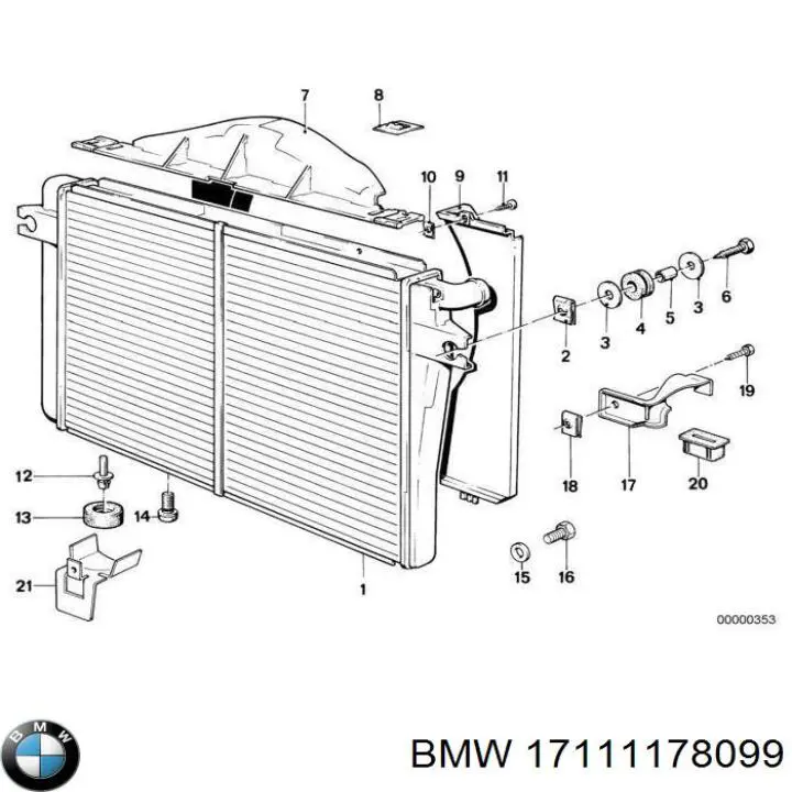 Купить 17111178099 BMW Радиатор водяной