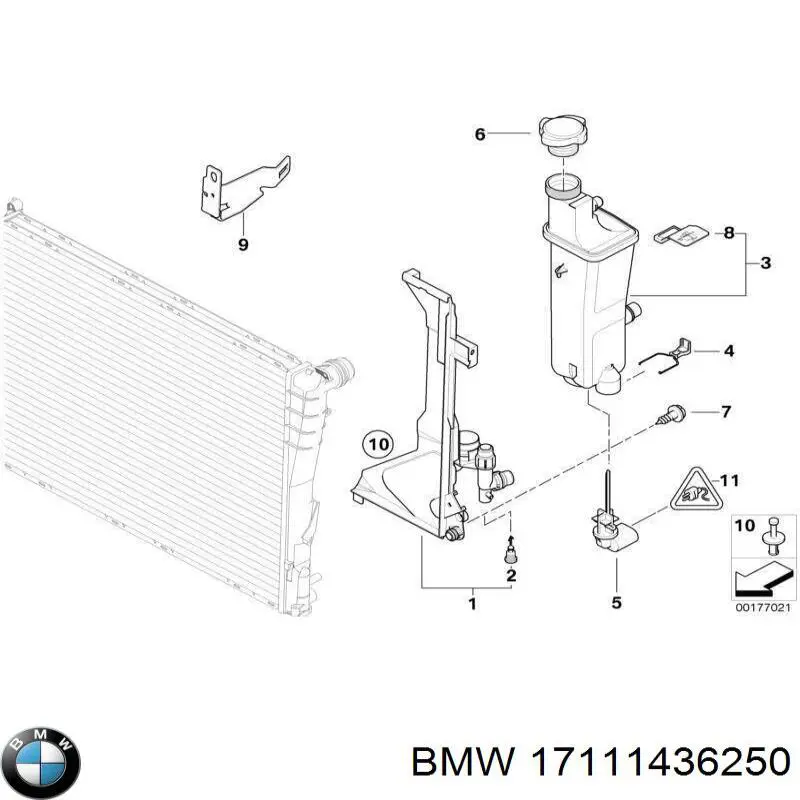 Кронштейн радиатора левый BMW 17111436250
