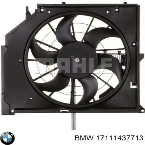 Купить 17111437713 BMW Диффузор вентилятора в сборе с мотором и крыльчаткой