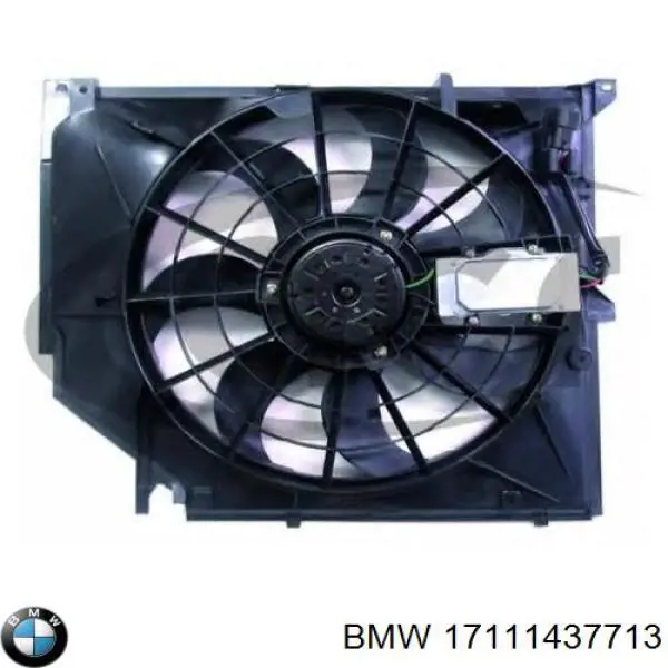 17111437713 BMW difusor do radiador de esfriamento, montado com motor e roda de aletas