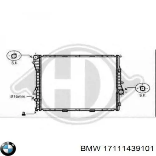 Радиатор 17111439101 BMW