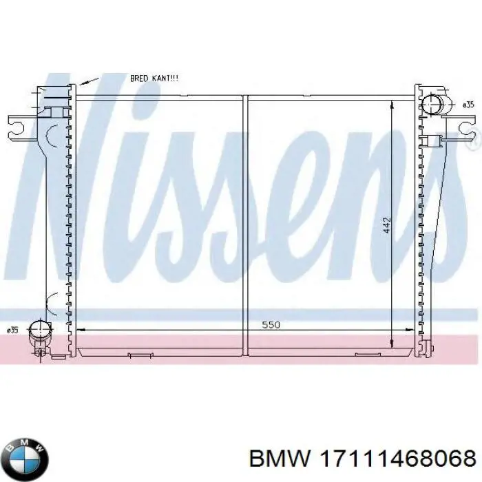 Радиатор 17111468068 BMW