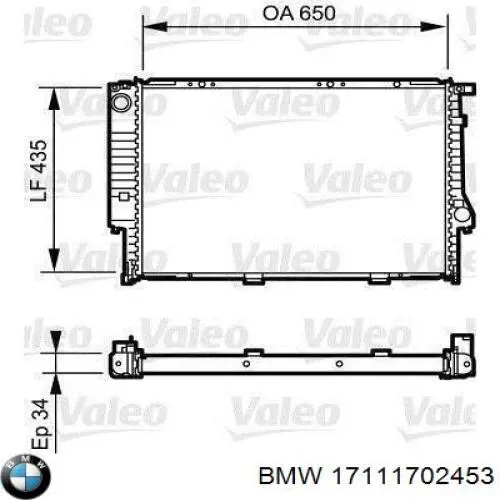 Радиатор 17111702453 BMW