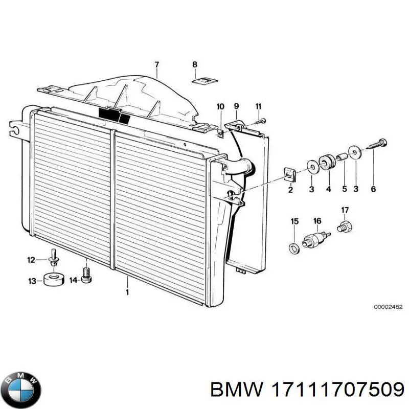 Радиатор 17111707509 BMW