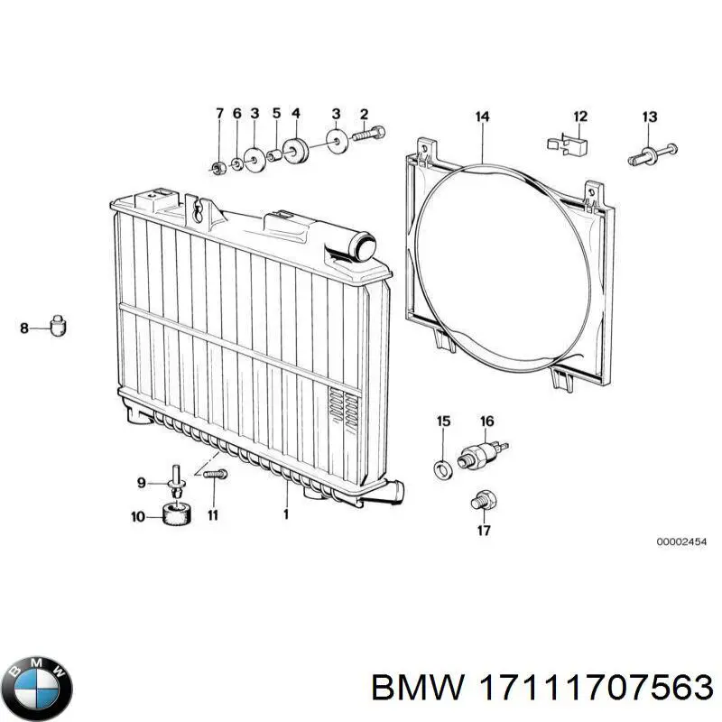 Радиатор охлаждения двигателя BMW 17111707563 цена, от 682.66 USD