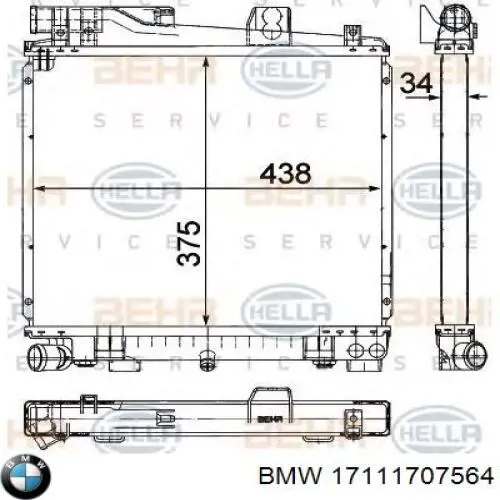 17111709353 BMW Радиатор основной