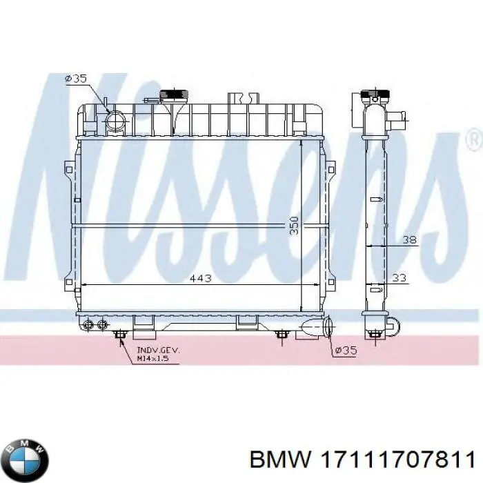 17111707811 BMW Радиатор основной