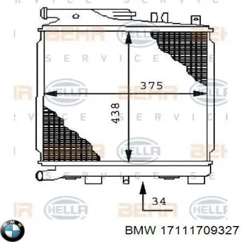 Купить 17111709327 BMW Радиатор водяной