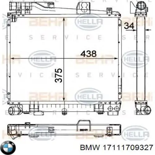 Радиатор 17111709327 BMW