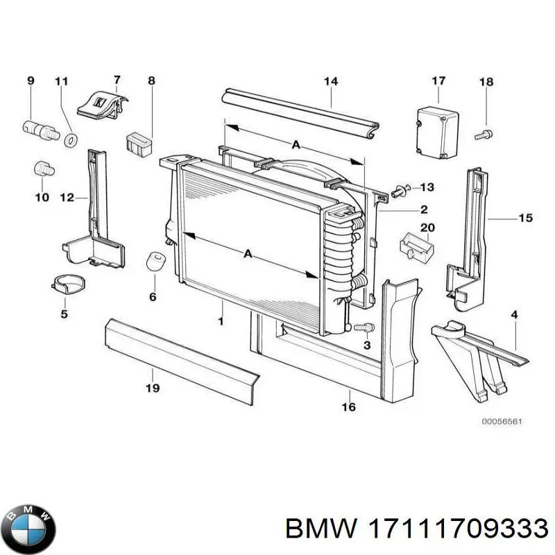 Кронштейн радиатора нижний BMW 17111709333 цена, от 10.45 USD