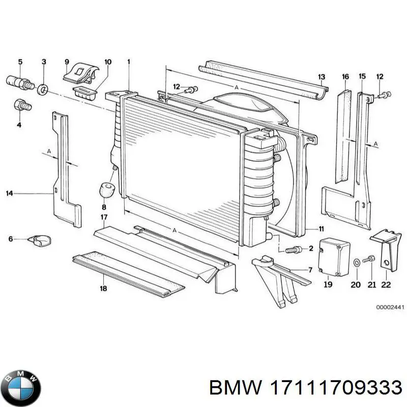 Купить 17111709333 BMW Кронштейн радиатора нижний